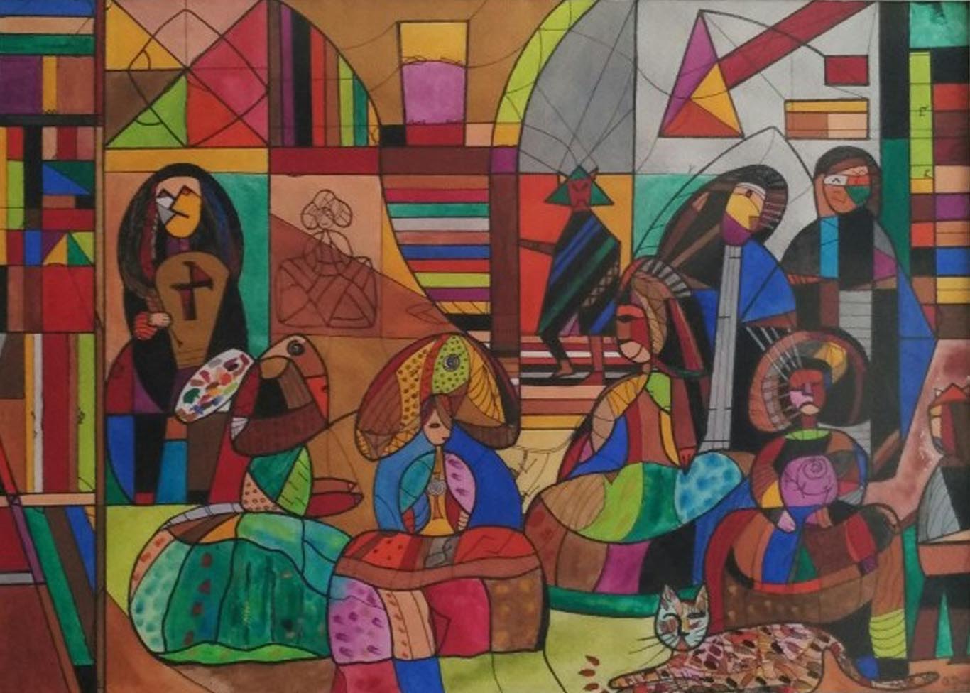 10 OSCAR DUARTE - Boceto Las Meninas (Técnica mixta sobre papel, 50 X 70 cms)